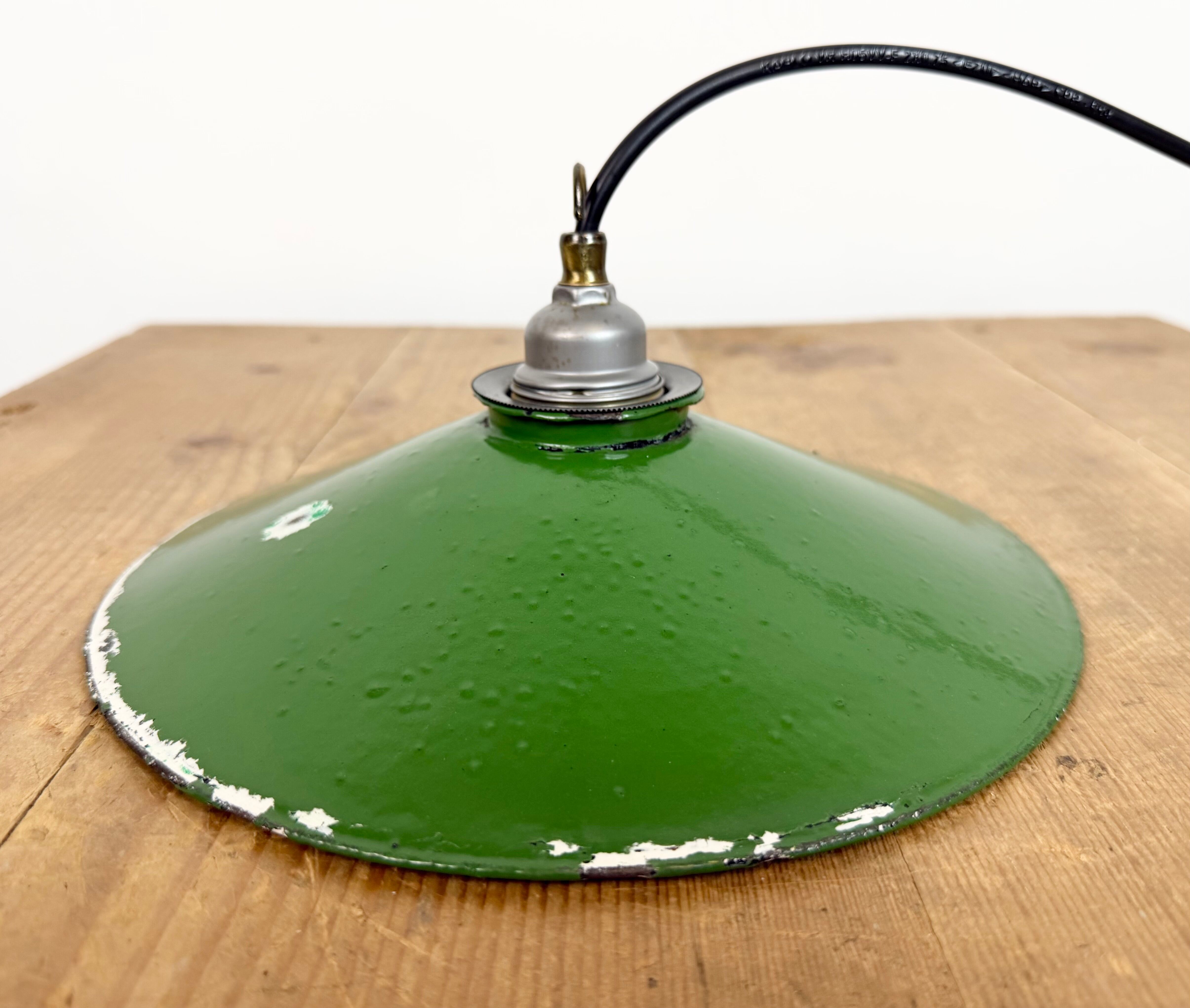 Industrial Green Enamel Light, 1950s