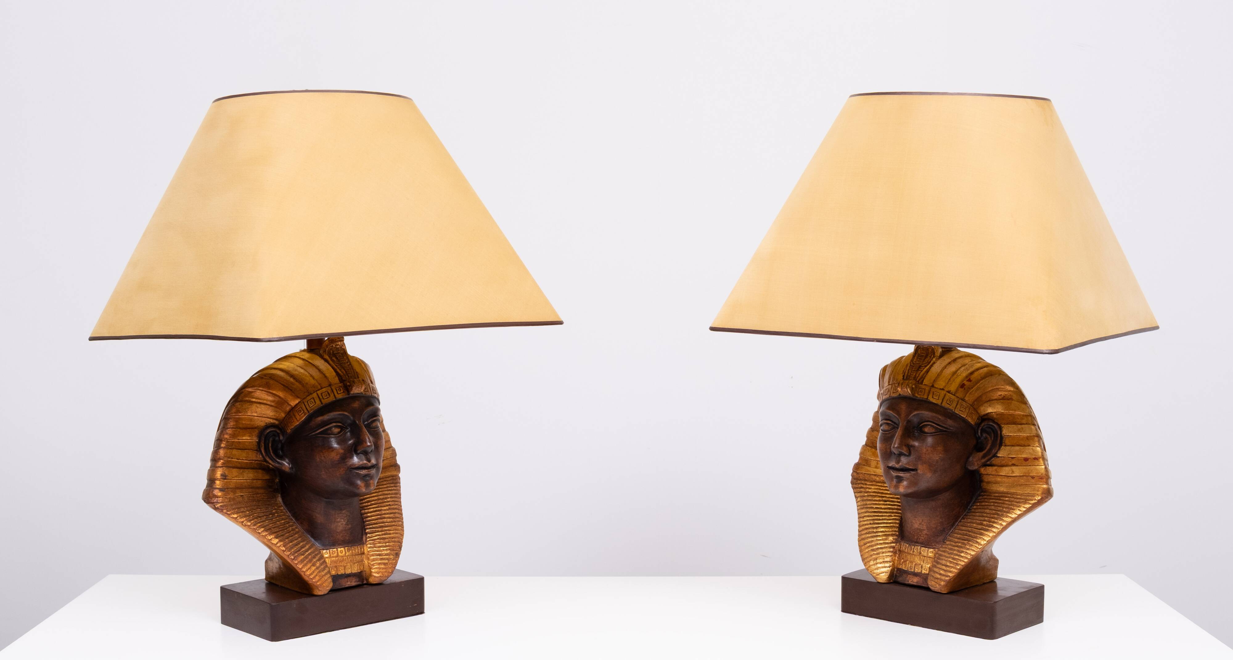 Large Ceramic Toetanchamon Table lamps 1970s