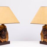 Large Ceramic Toetanchamon Table lamps 1970s