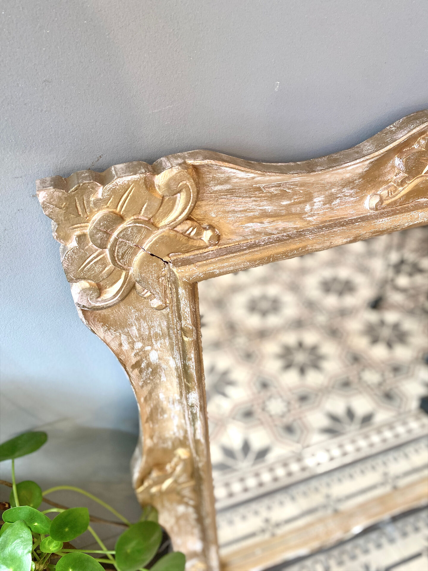 Large gilded wooden mirror