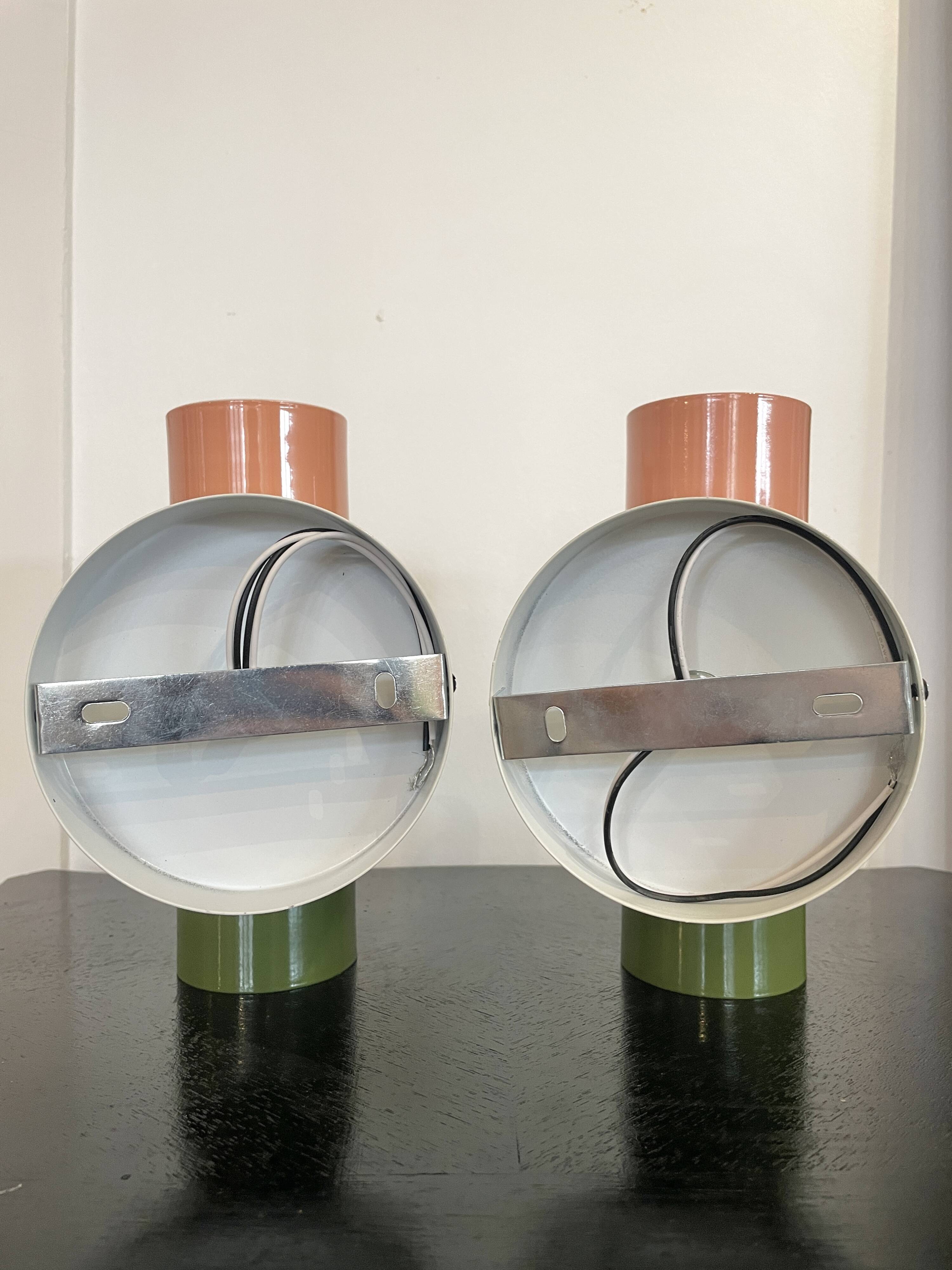 Pair of double-lit wall lights