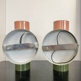 Pair of double-lit wall lights