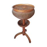 Charles X knitting machine in inlaid rosewood and rattan