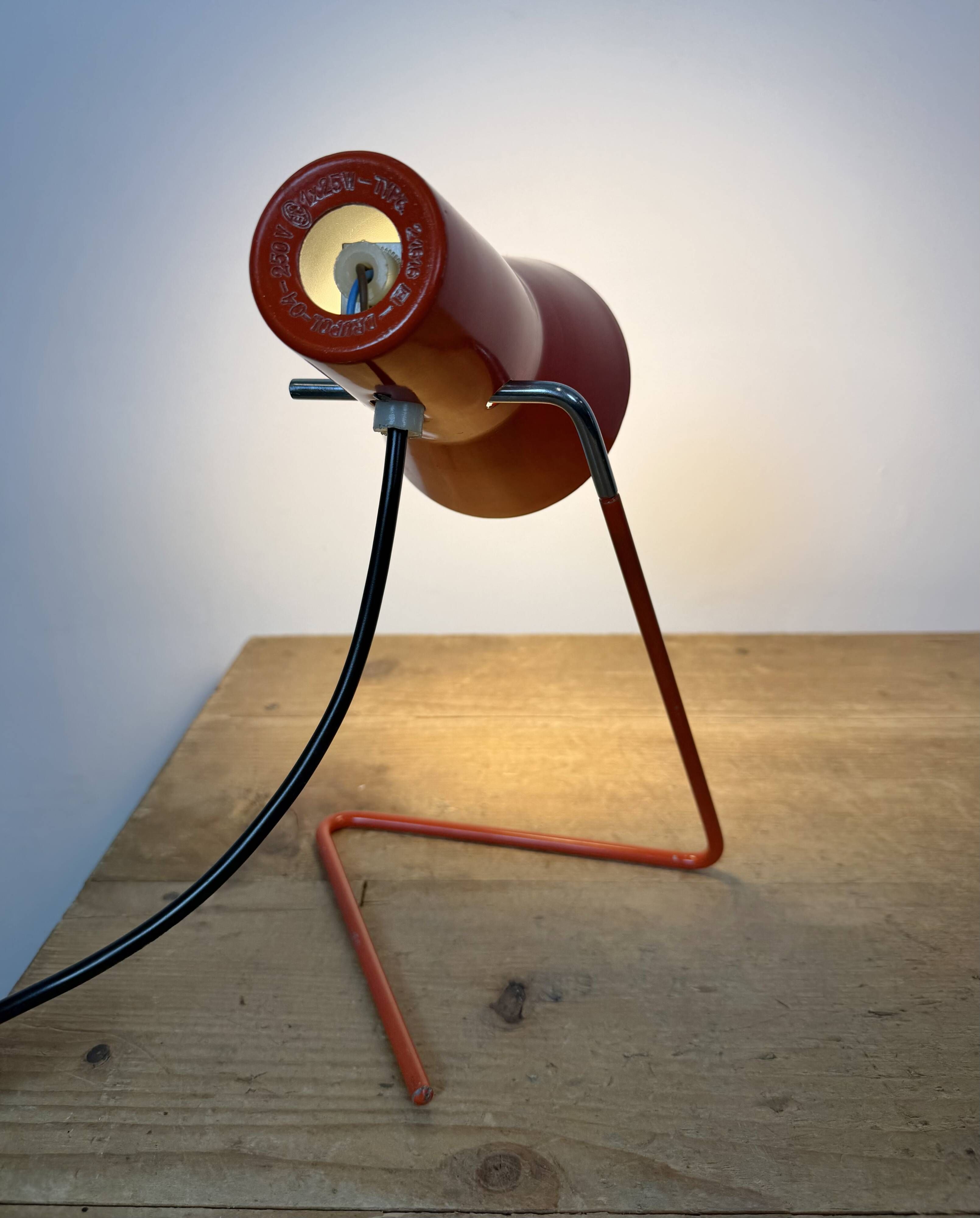 Vintage Red Table Lamp by Josef Hurka for Drupol, 1960s