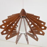 Mid-century wood pendant/drevo humpolec,czechoslovakia,1970's