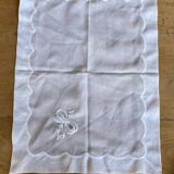 4 serviettes mousseline blanche brodées