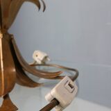 Hollywood regency Hans Kogl palm tree table lamp metal gold gilt 1970