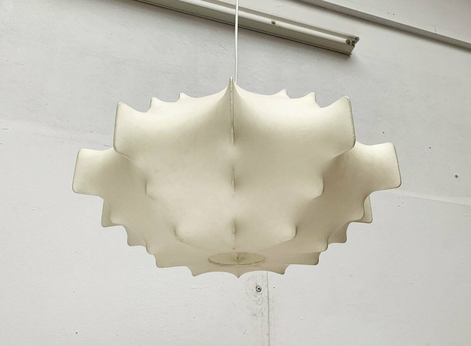 German suspended lamp Cocoon modern mid-century by Friedel Wauer for Goldkant Leuchten, 1960s