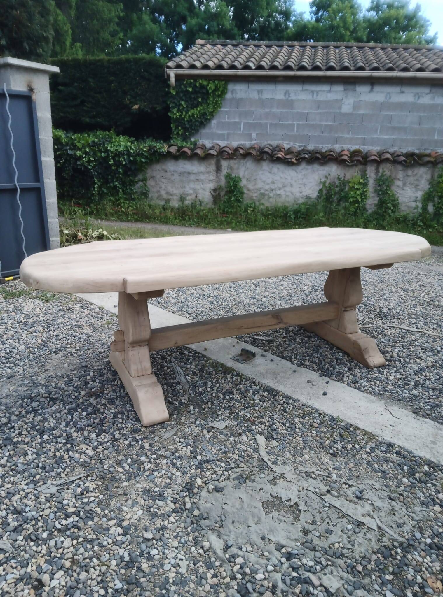 Large monastery table made of solid oak.