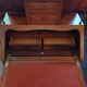 Brown mahogany secretary desk with marquetry