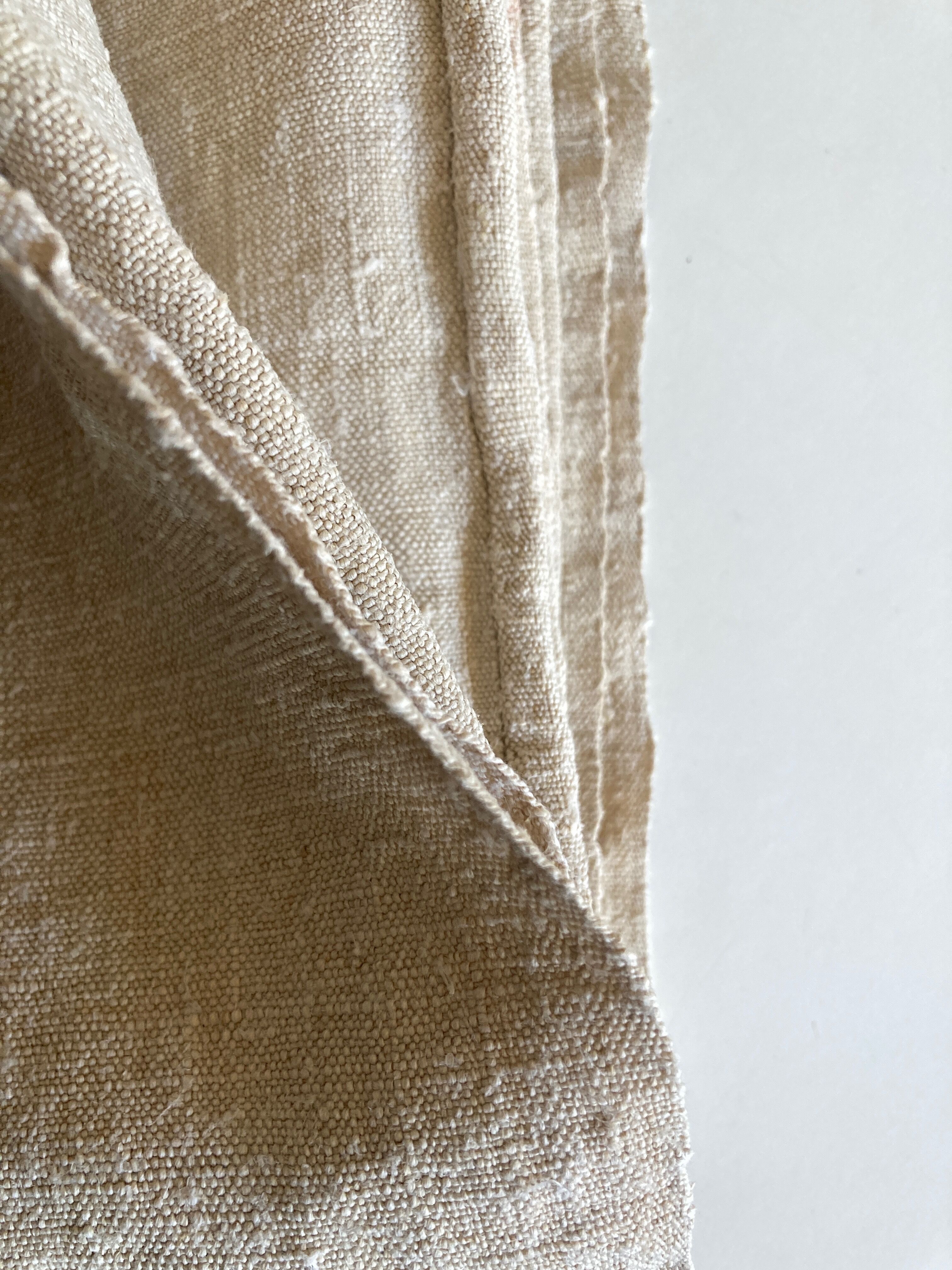 Raw hemp tablecloth 19th trousseau reserve 2m x 2m