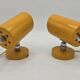Pair of yellow Space Age wall lights from the 1960s.