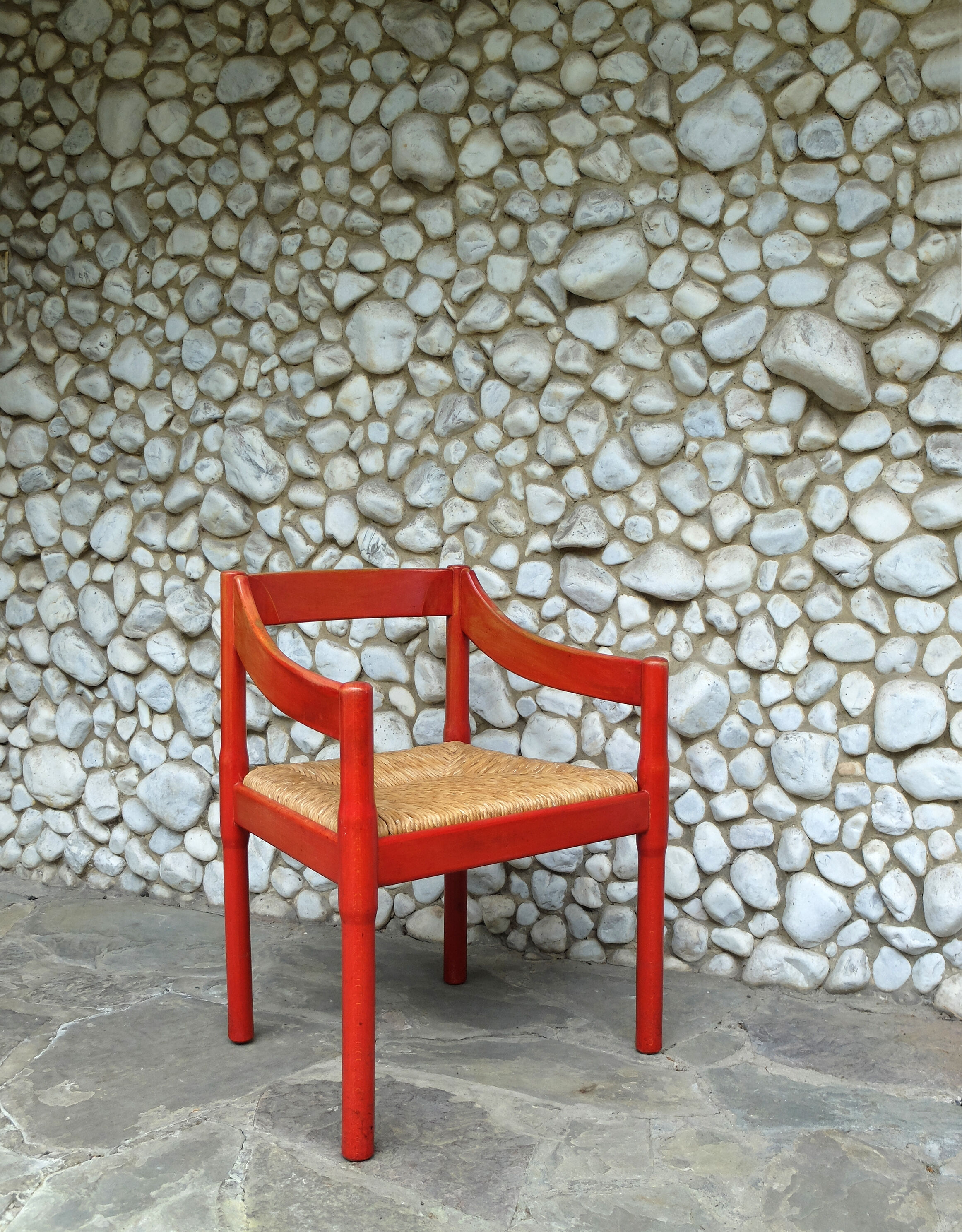 Vico Magistretti red carimate chair for Mario Luigi Comi, Italy