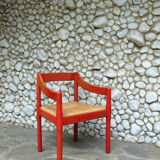Vico Magistretti red carimate chair for Mario Luigi Comi, Italy