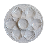 Vintage French oyster plate in majolica from Longchamp