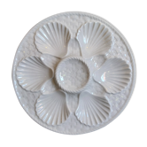 Vintage French oyster plate in majolica from Longchamp