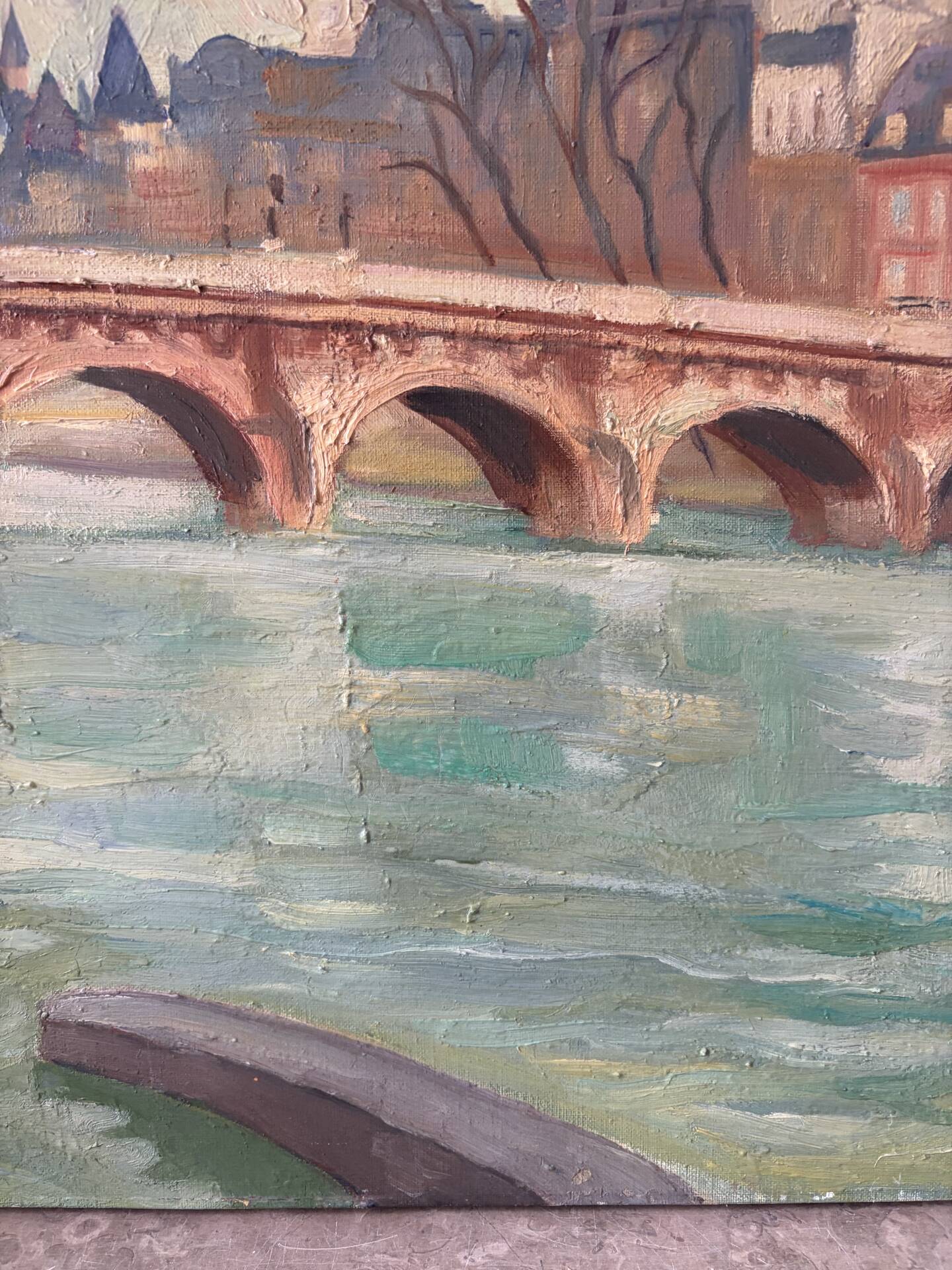 Pont Neuf à Paris, huile sur toile signé 1979