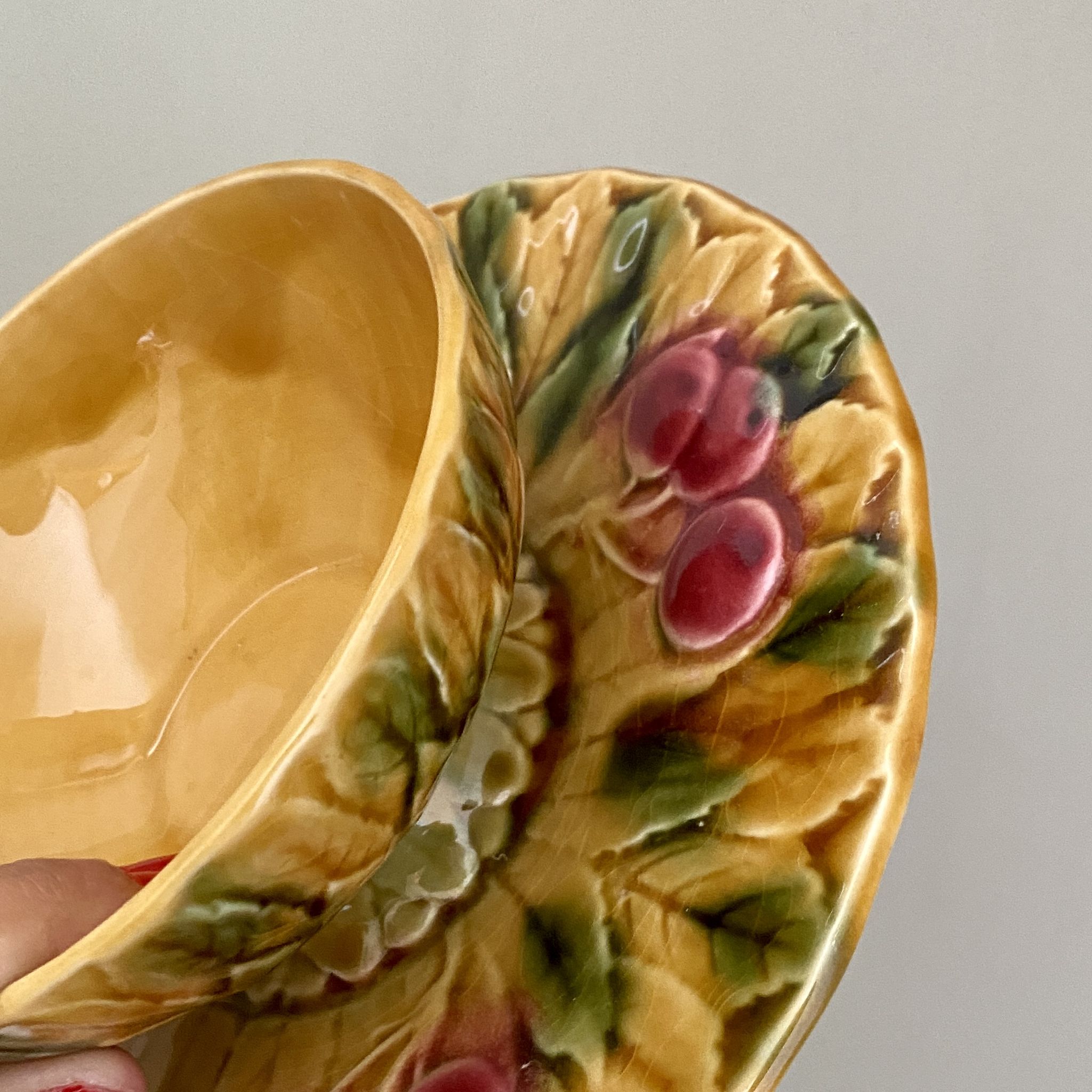Confiturier  vintage en barbontine de la manufacture Sarreguemines