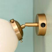 Applique globe vintage en opaline blanche