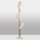 Antonio Pavia. Large lamp in silvered brass and silk. 1970s.