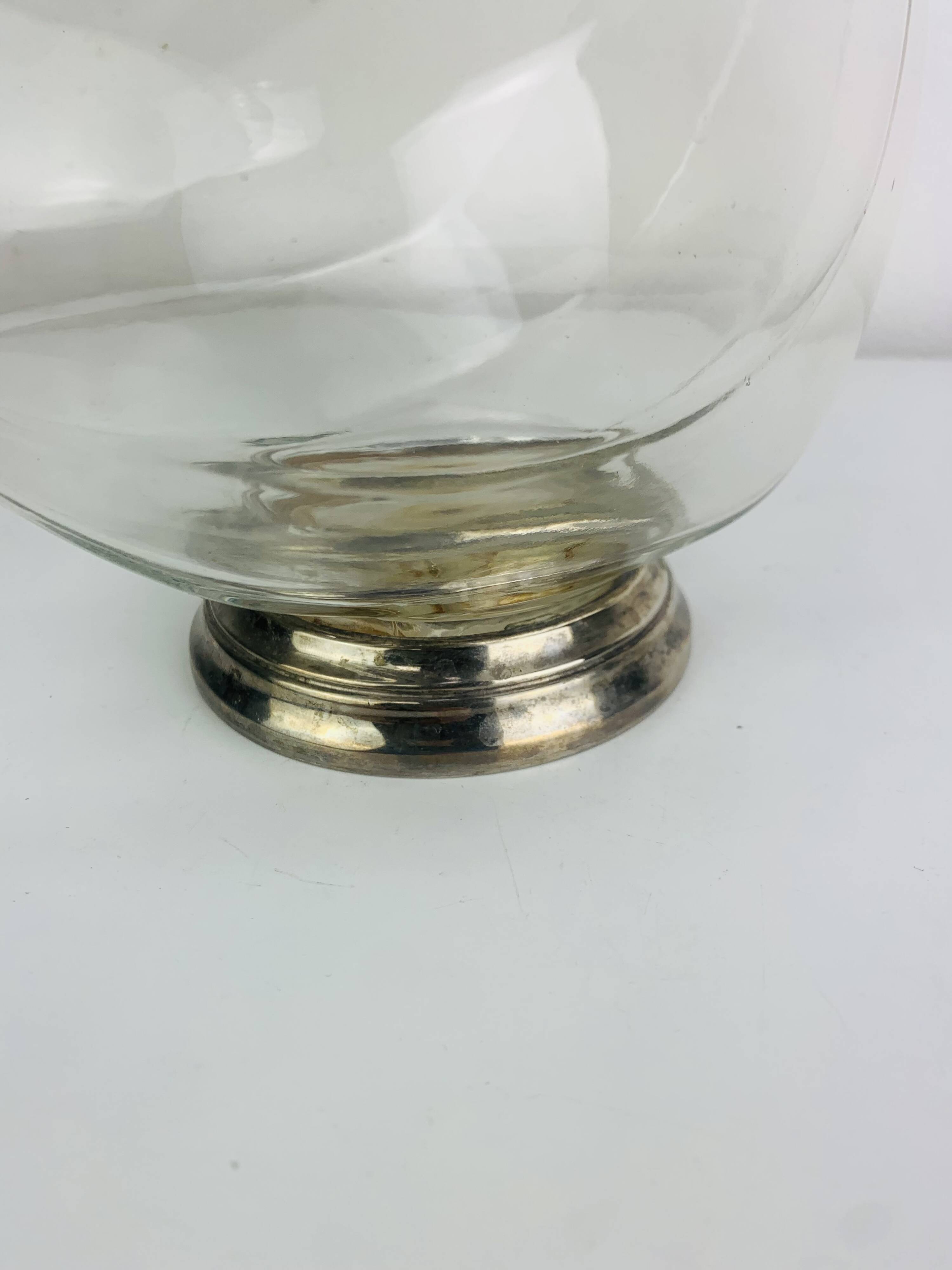 Silver-plated wine carafe jug, duck