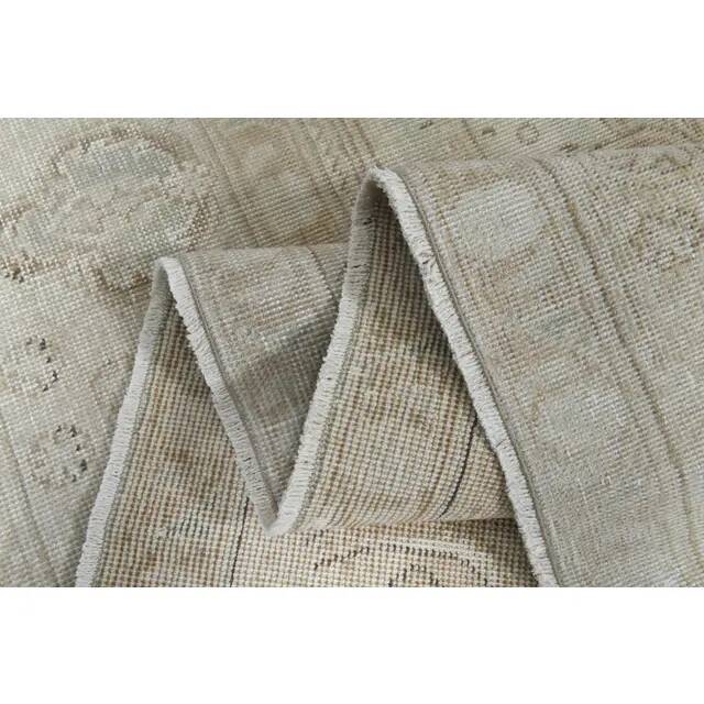 1970s Vintage Persian Handmade Wool Cotton Beige Area Rug 289x376