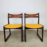 Pair of Danish Scandinavian chairs in rosewood, 1960s.