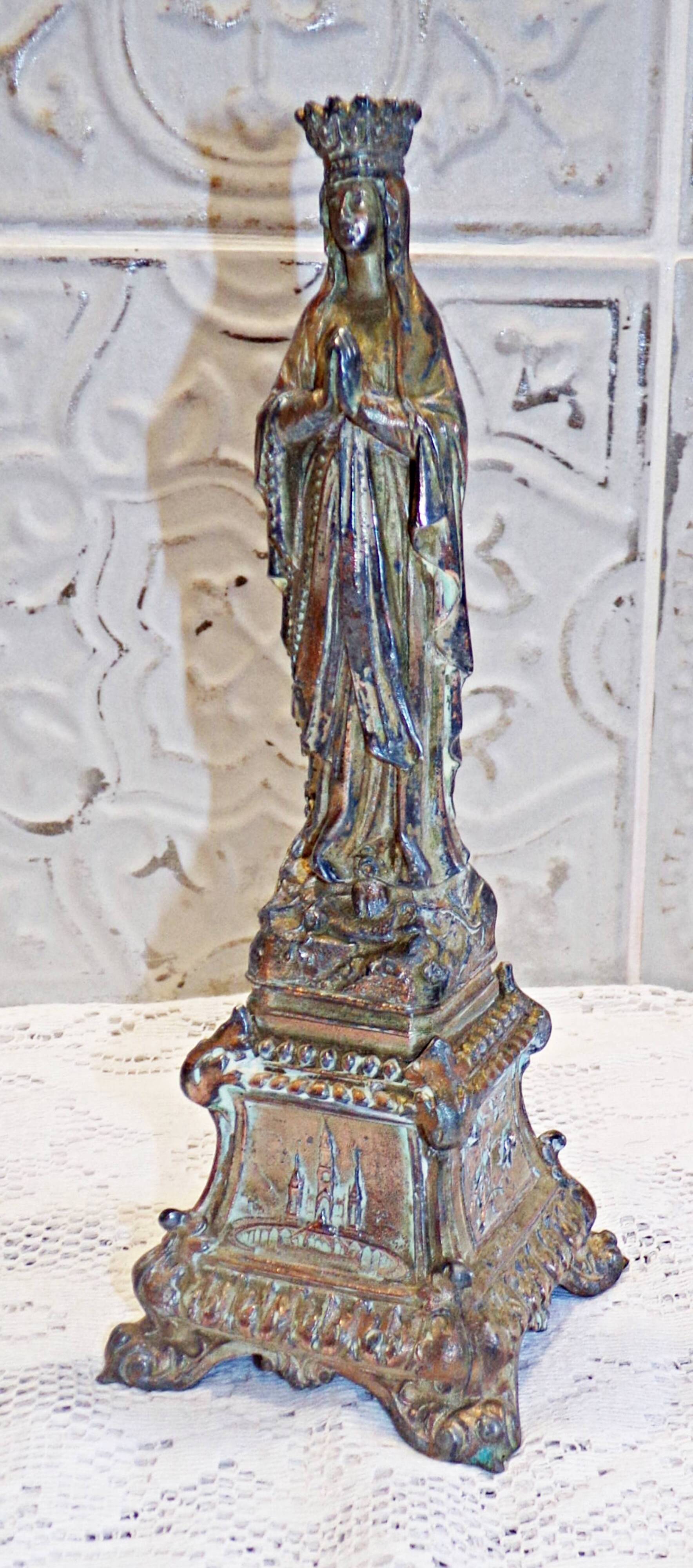 France 1910 - religious statue of holy virgin mary crowned
