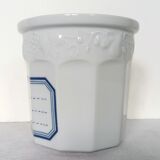 Lourioux porcelain jam jar signed Philippe Desportes