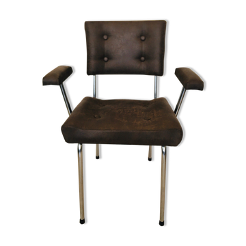 Chaise tubulaire tchèque marron de Belet, années 1970