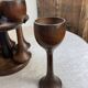 Wooden egg cups with stand