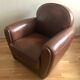 Fauteuil club cuir pleine fleur