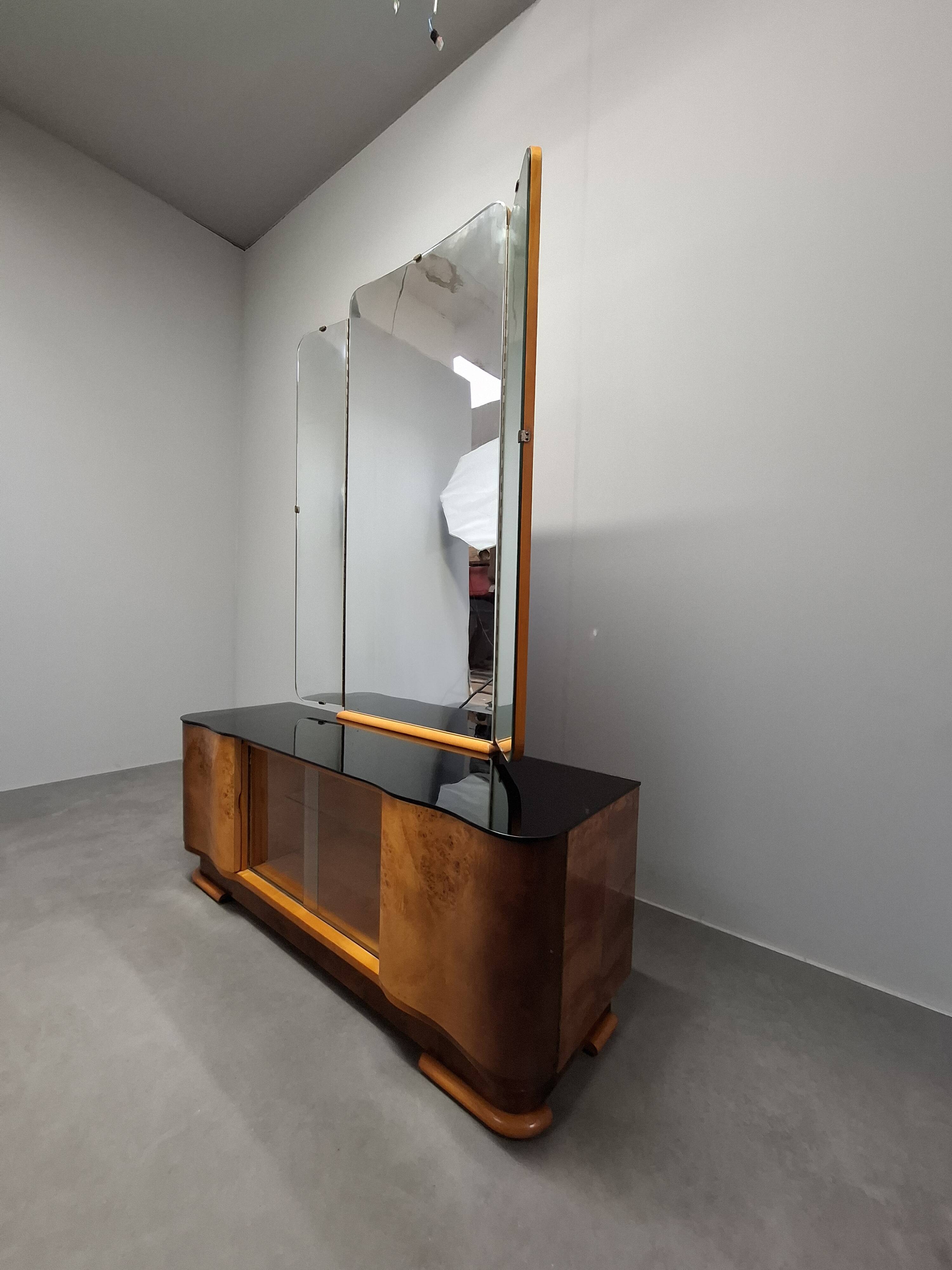 Art Deco Vanity Cabinet Attributed to Jindřich Halabala, Czechoslovakia, 19