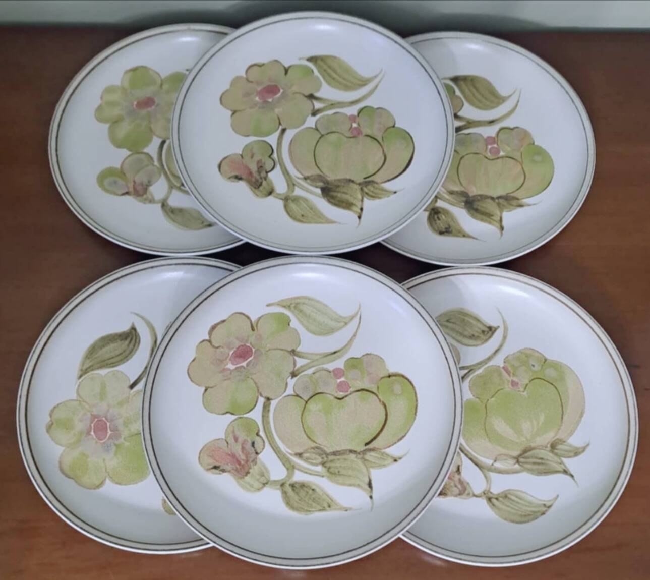 Lot De 6 Assiettes Plates En Grès – Marque Niderviller – État Correct