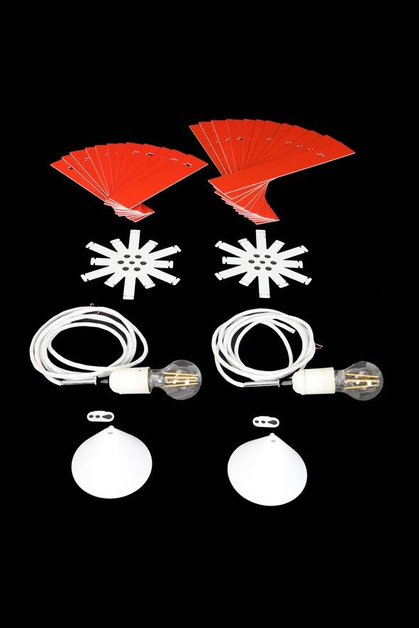 Set of 2 Fog & Mørup / Henning Rehhoff 'Cocktail' pendant lamps / Mid-century Danish modern design / 1970s