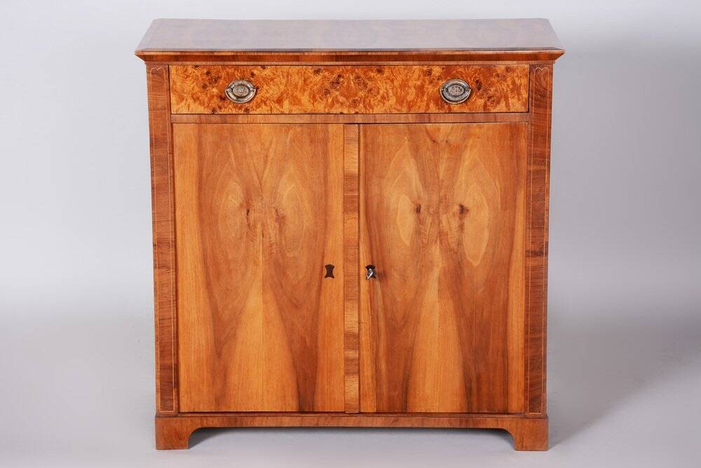 Biedermeier Cabinet in Walnut, Czech, 1840s