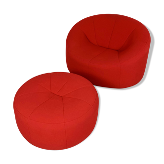 Fauteuil pumpkin et son ottoman par Pierre Paulin pour Ligne Roset, 2008