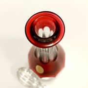 Bohemian Transparent and Red Crystal Decanter Bottle by Dresden Crystal, Germany