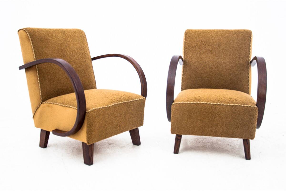 Art Deco armchairs, designed by J. Halabala, Czech Republic, 1930s.