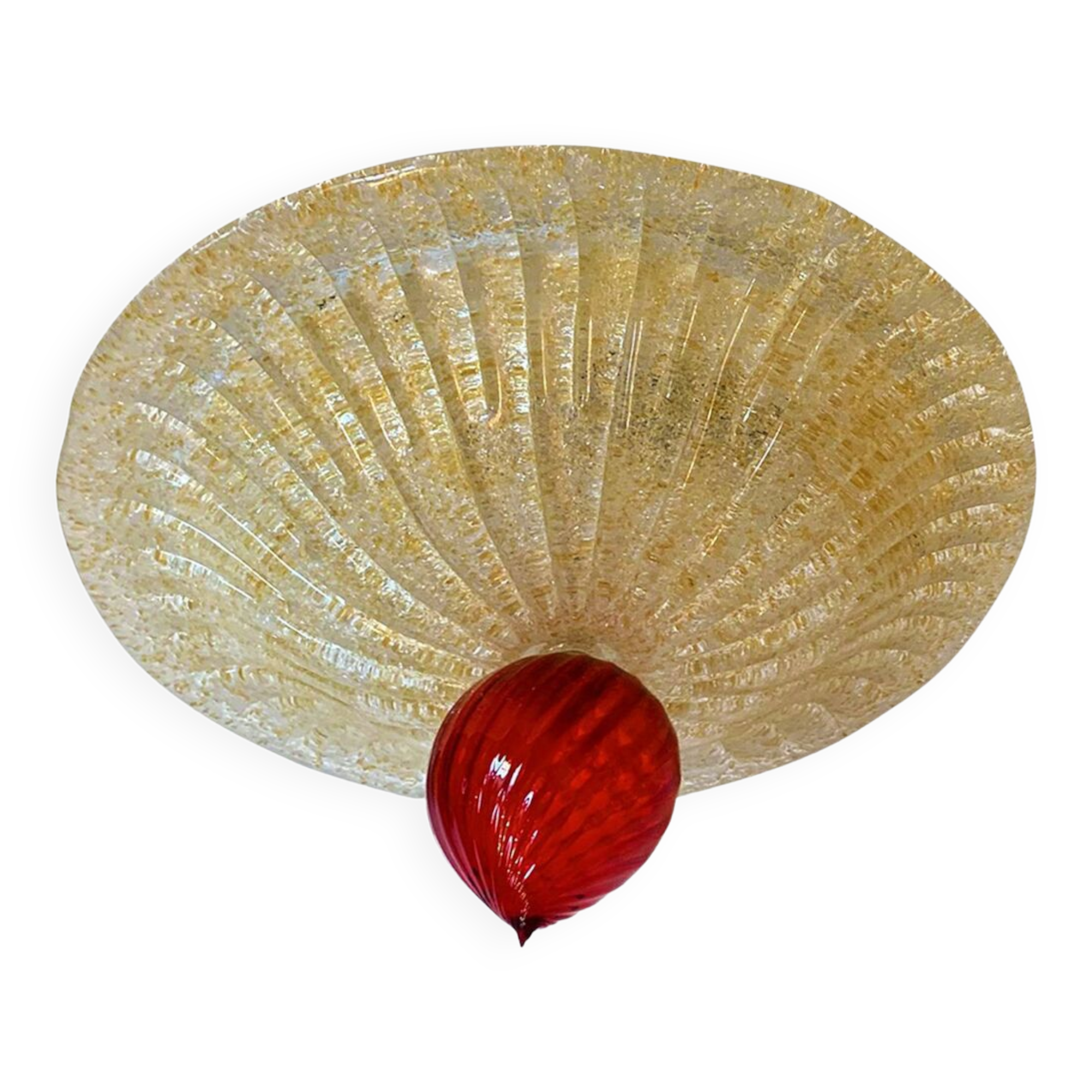 Plafonnier en verre de murano rouge
