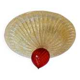 Plafonnier en verre de murano rouge
