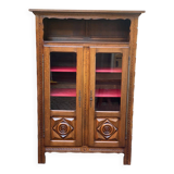 19th-century solid wood Spanish display cabinet 123x180cm