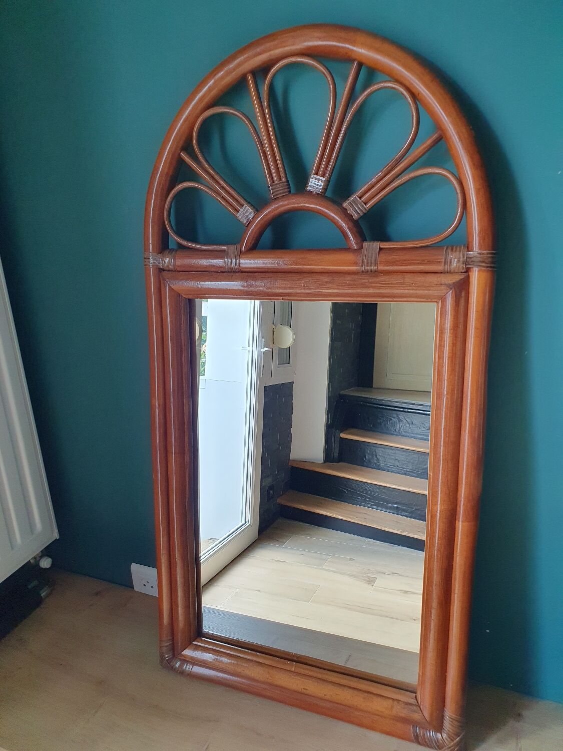 Vintage bamboo mirror