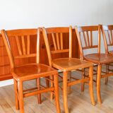 Set of 4 Luterma bistro chairs, cane effect, 1950
