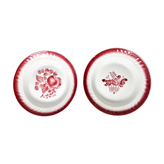 2 flowery serving dishes