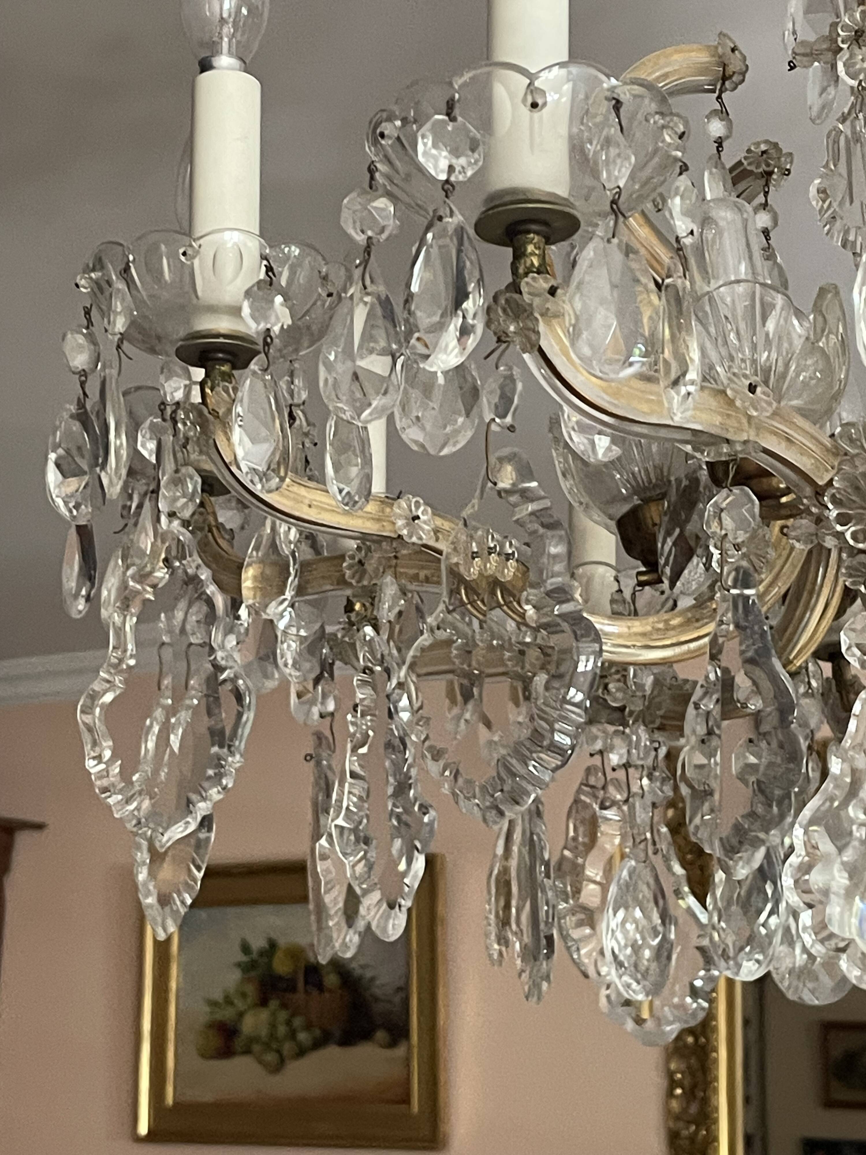 Antique crystal chandelier, French made.