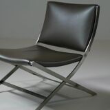 Pair of Flexform leather low chairs, Peter model, by Antonio Citterio