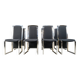 Vintage brass and chrome dining chairs set of 8 - 1970s