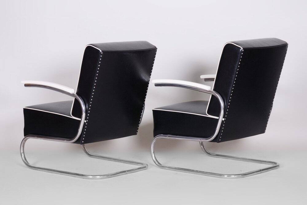 Set of Art Deco Armchairs attributed to Mücke Melder, 1930s