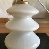 Hanging lamp in white opaline and brass